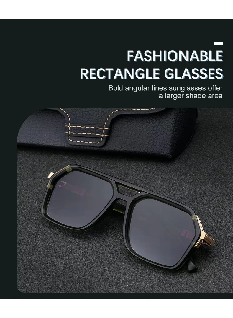 Thugfit Vanguard Square Aviator Sunglasses for Men and Women, UV400 Polarized Lenses