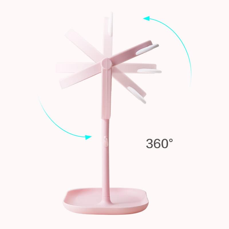 ALKAYAN Makeup Vanity Portable Adjustable Side Table Top Rotating Mirror for Dressing Table Standing Mirror Cute Kitty Designed Portable Vanity Mirror Pink - Image 5