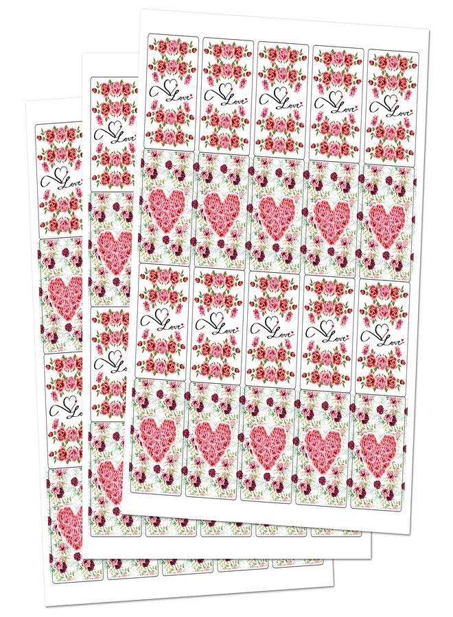 RokAPary 60 Wedding Roses Flowers Miniatures Candy Bar Wrapper, Bachelorette Mini Candy Bar Stickers, Decorations, Candy Not Included. Made in USA - Image 4