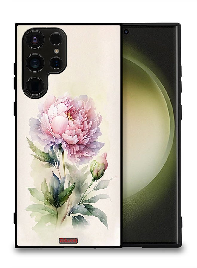 Tolwak Samsung Galaxy S23 Ultra 5G Protective Case Cover Watercolor Rose Paint Art - Image 2