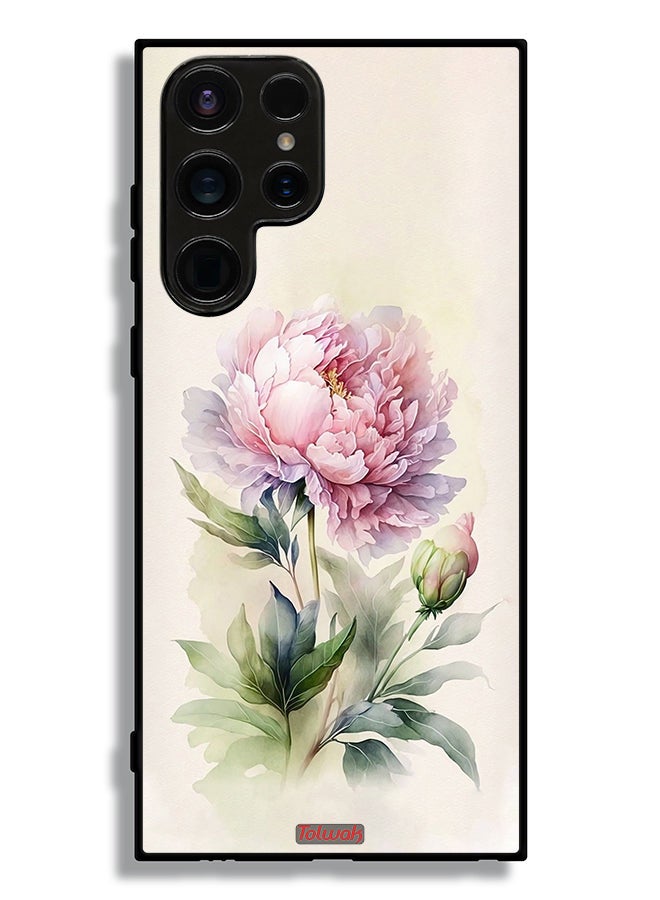Tolwak Samsung Galaxy S23 Ultra 5G Protective Case Cover Watercolor Rose Paint Art - Image 3