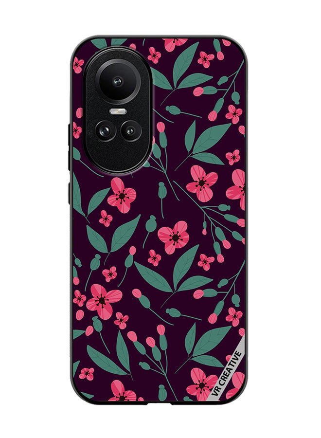 VR CREATIVE Protective Case Cover For Oppo Reno 10 Pro Flower Design Multicolour - Image 1