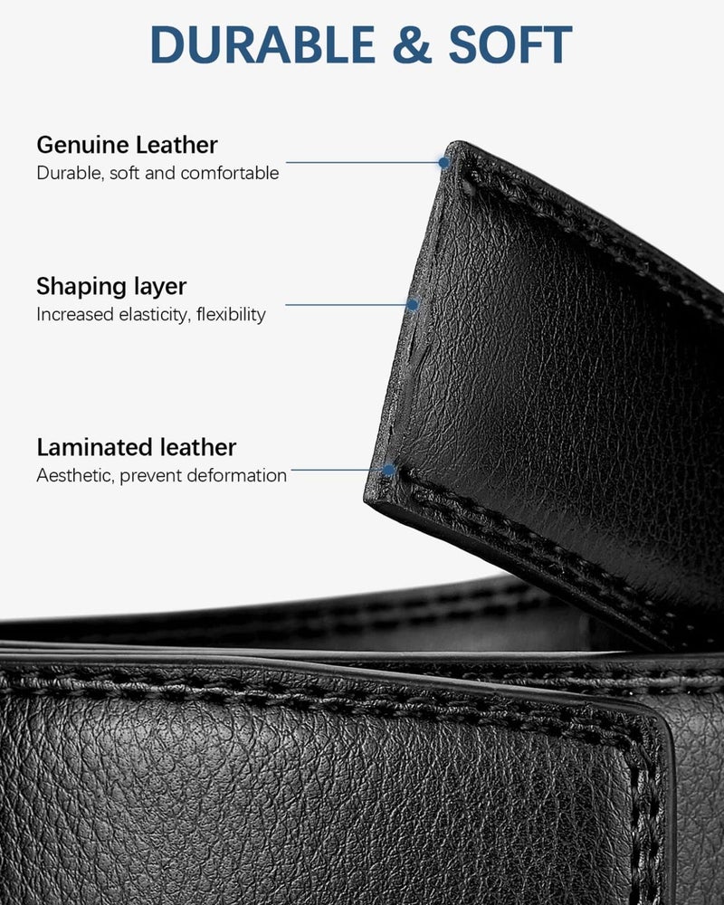BOSTANTEN Ratchet Mens Belt Leather Dress and Casual with Adjustable Buckle, Trim to Fit - Image 4