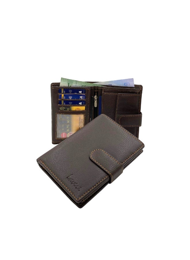 LAVERI LEATHER Laveri Genuine Leather Designer Wallet With RFID Protection Brown - Image 1