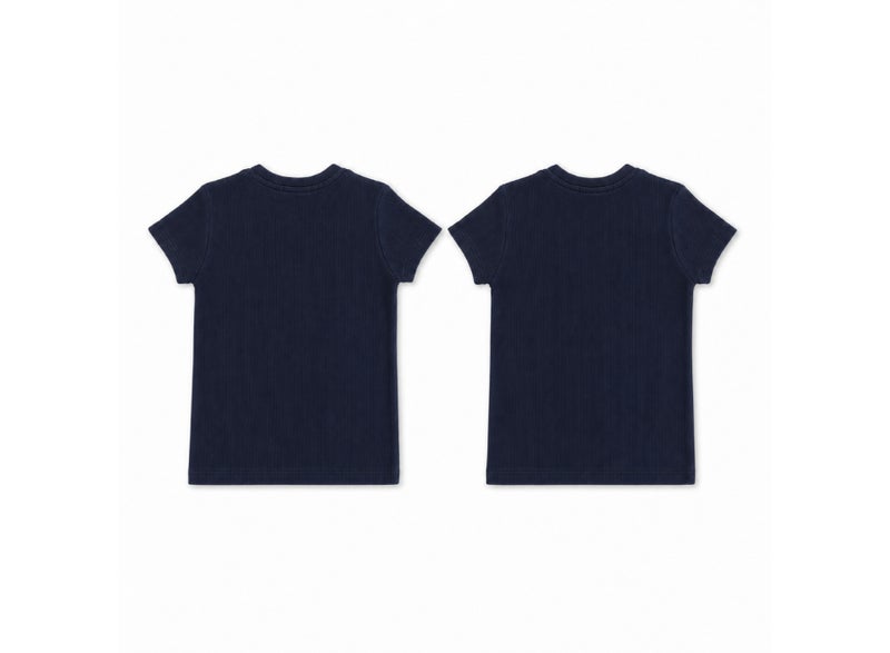 playmore Unisex Cotton Ribbed Thermal Top (Pack Of 2) – Navy - Image 3