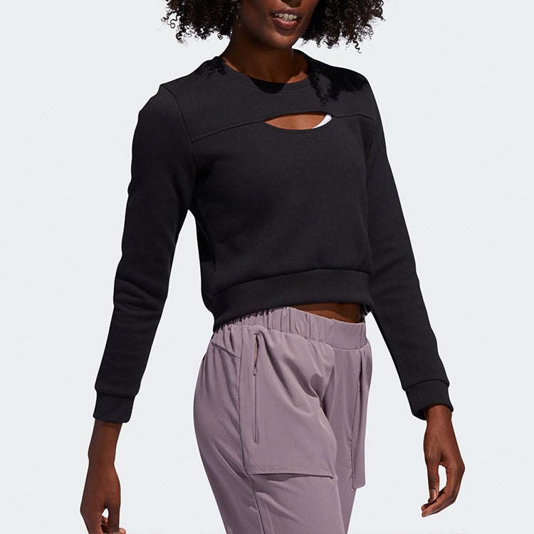 Adidas (WMNS) adidas Training Sport Round Collar Leisure Short Jacket Black - Image 5