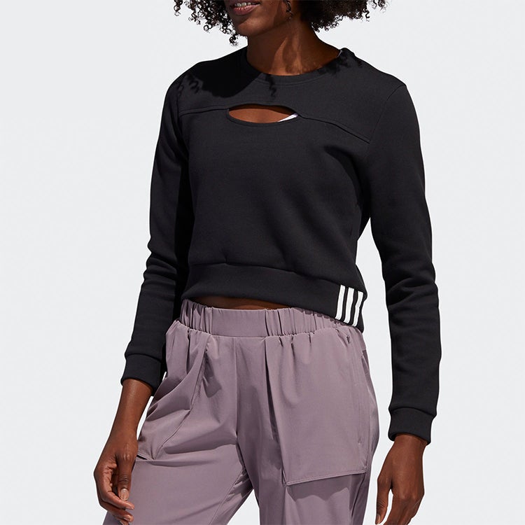 Adidas (WMNS) adidas Training Sport Round Collar Leisure Short Jacket Black - Image 3