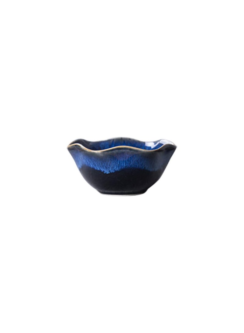 GGOOT 2pcs Ceramic Bowl Japanese Style Soup Rice Bowl Lotus Leaf Shaped Tableware Storage Bowl for Home Hotel ( Blue ) Creative ceramic tableware - Image 3