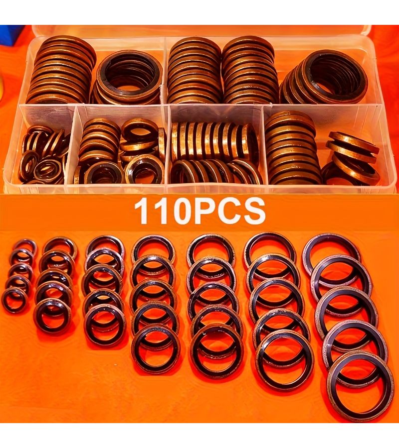 50 Piece Rubber Seal Kit For High Pressure Hydraulic Systems And Oil Pan Drain Plugs - Image 3
