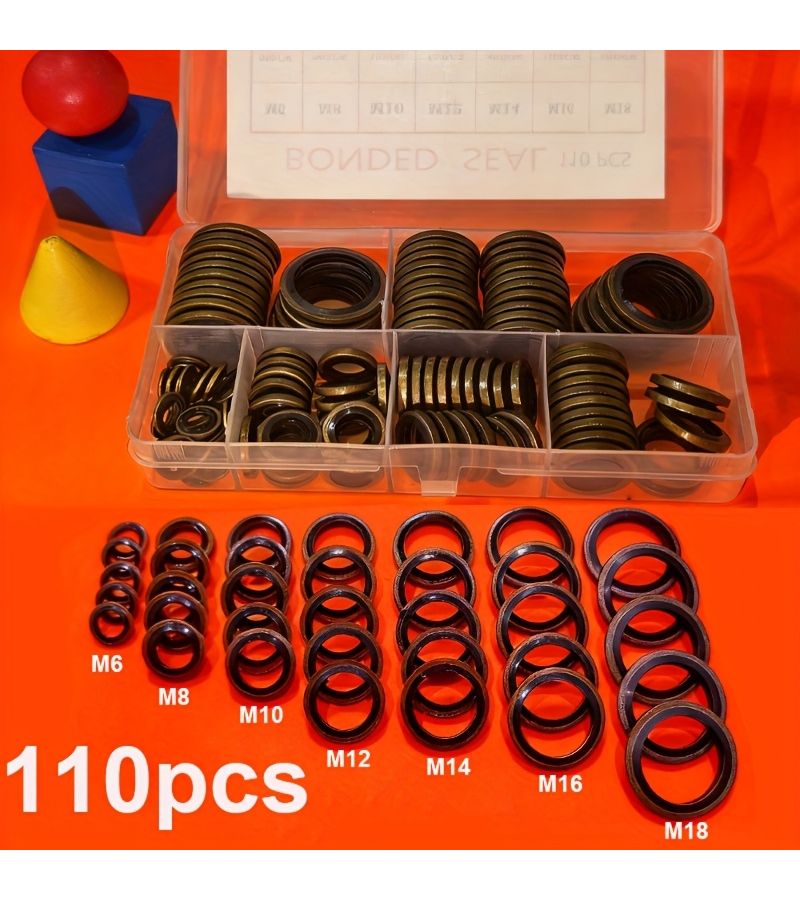 50 Piece Rubber Seal Kit For High Pressure Hydraulic Systems And Oil Pan Drain Plugs - Image 4