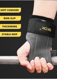 SKDK 2 Pack Wrist Straps for Weightlifting,Double Layer Leather Weightlifting Wrist Strap for Deadlift and Powerlifting, Adjustable Padded Gym Workout Lifting Wrist Gym Lifting Straps  - Image 1