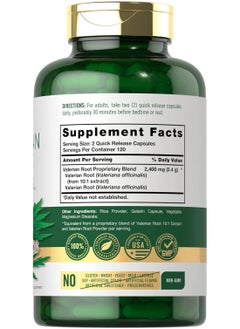 CARLYLE Valerian Root 2400mg - 240 Quick Release Capsules  - Image 2