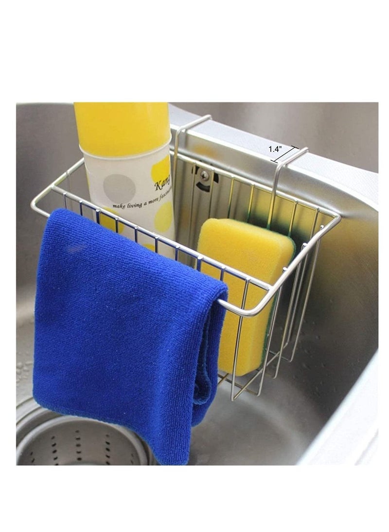 Y&D Kitchen Sink Caddy Sponge Holder Stainless Steel Soap Hanging Antimicrobial Drain Holes for Sanitary Drying Drainer Rack, Simple Installation - Image 2