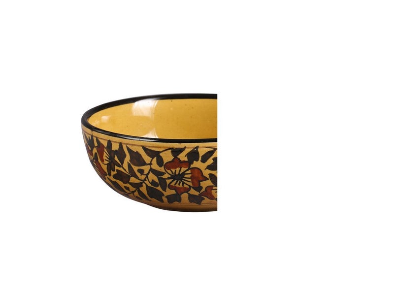 Caffeine Ceramic Handmade Brown Sehra Serving Bowl Set of 3 - Image 5