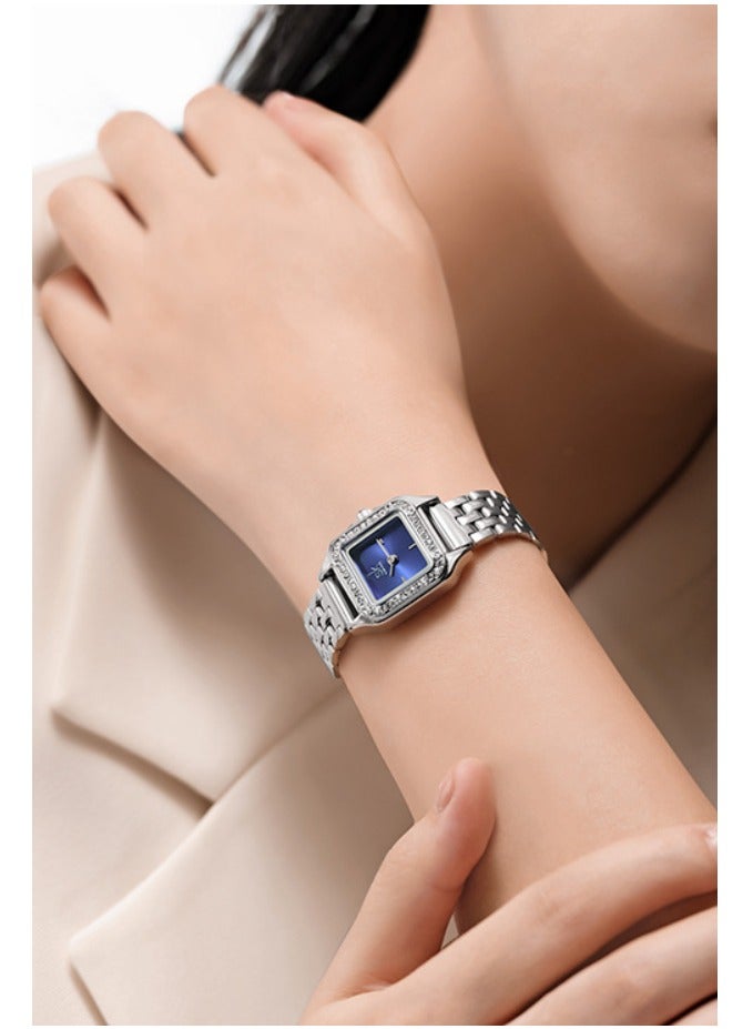 شينجكي ساعة كوارتز نسائية مربعة مربعة فاخرة للسيدات من SK Fashion Light Light، قطر الميناء 22.5 مم - Image 2