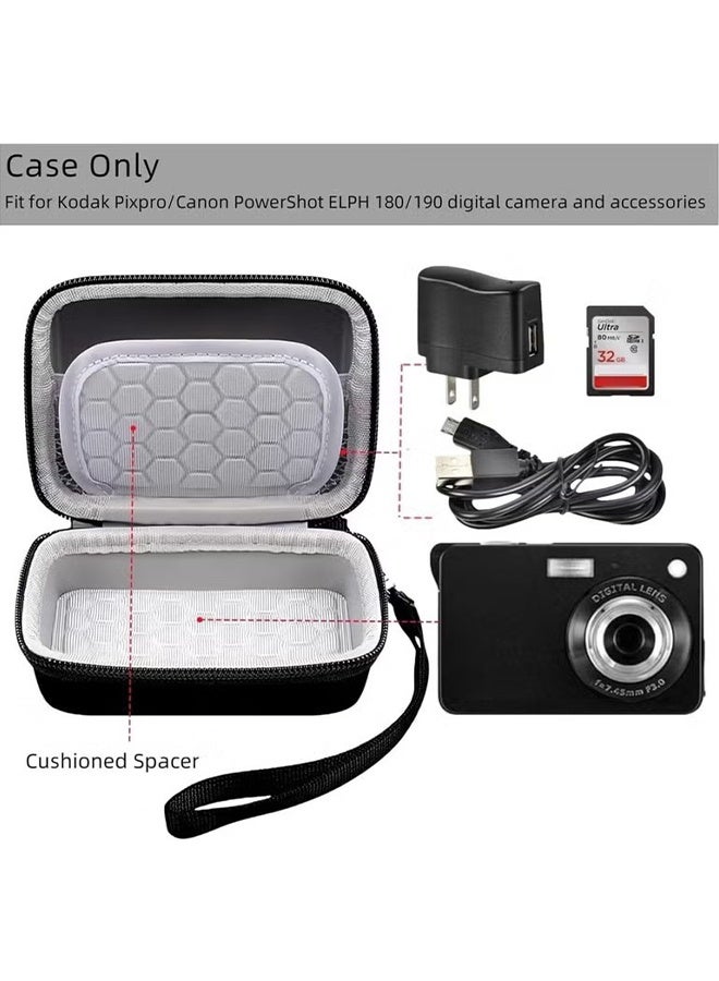 HY Digital Camera Case Compatible with Kodak PixPro/Canon PowerShot/Sony DSC, Hard Shell Camera Protective Carrying Bag for Cable,SD Carda - Image 4