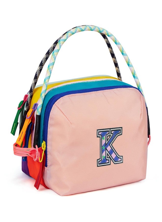 COSHAYSOO Initial Toiletry Bag Makeup Organizer for Women Teens Letter K - Image 1
