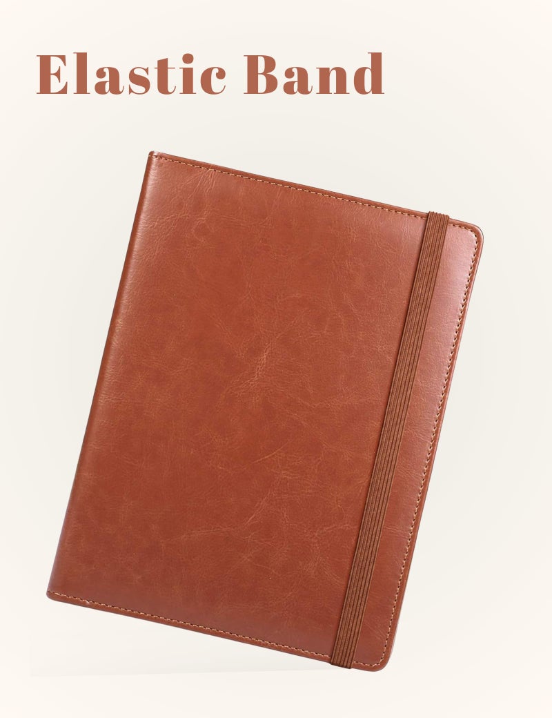 Mymazn Junior Padfolio Clipboard Small for 7 x 9 Writing Pad Refillable, Mymazn Faux Leather Folder A5 for Folio Notepad Legal pad 5 x 8 Junior Size Folio Portfolio (Brown) - Image 5