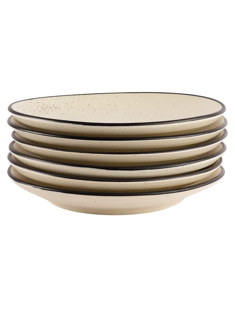 miah decor Handcrafted Gaura Collection- Stoneware Dinner Plates (10" Dia)-Set of 6 (MDFE-023-MFN) - Image 3