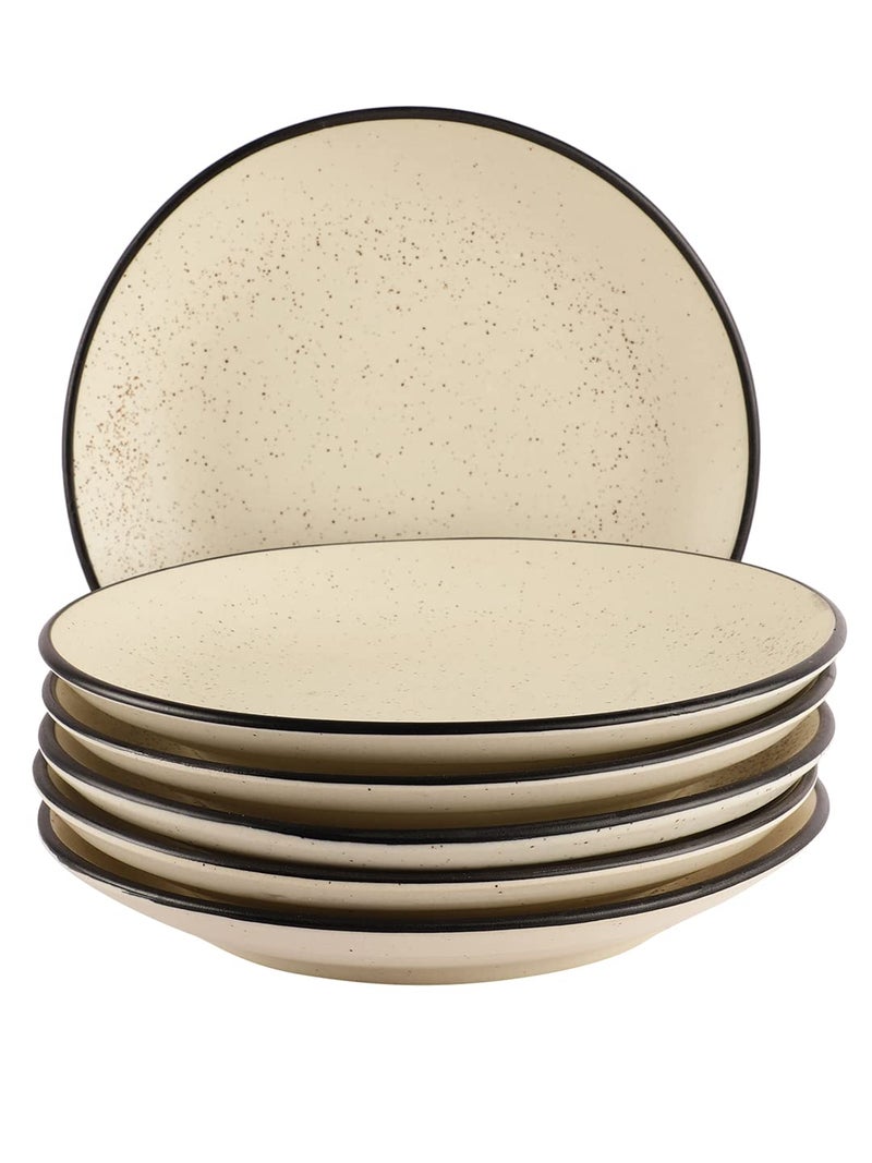 miah decor Handcrafted Gaura Collection- Stoneware Dinner Plates (10" Dia)-Set of 6 (MDFE-023-MFN) - Image 2