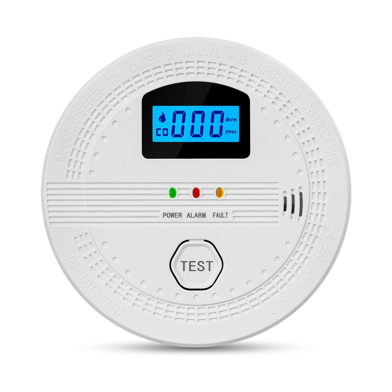 Carbon Monoxide Smoke Detector Electrochemical Sensor Smoke Detector Digital Display Sound and Light Alarm LED Indicator Light Functions - Image 1