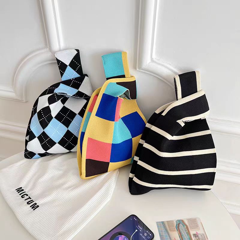 New Japanese And Korean Style Love Color-Matching Textiles Handbag Tote Bag Large Capacity Underarm Bag Women'S Bag Lunch Bag - Image 5
