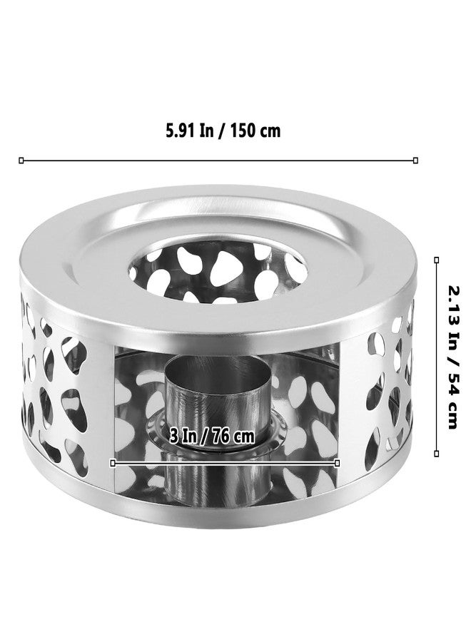 MUKLEI 4PCS 430 Stainless Steel Teapot Warmer, Teapot Heater with Tealight Holder, Tea Pot Warmer Base for Meet for Tea - Image 2