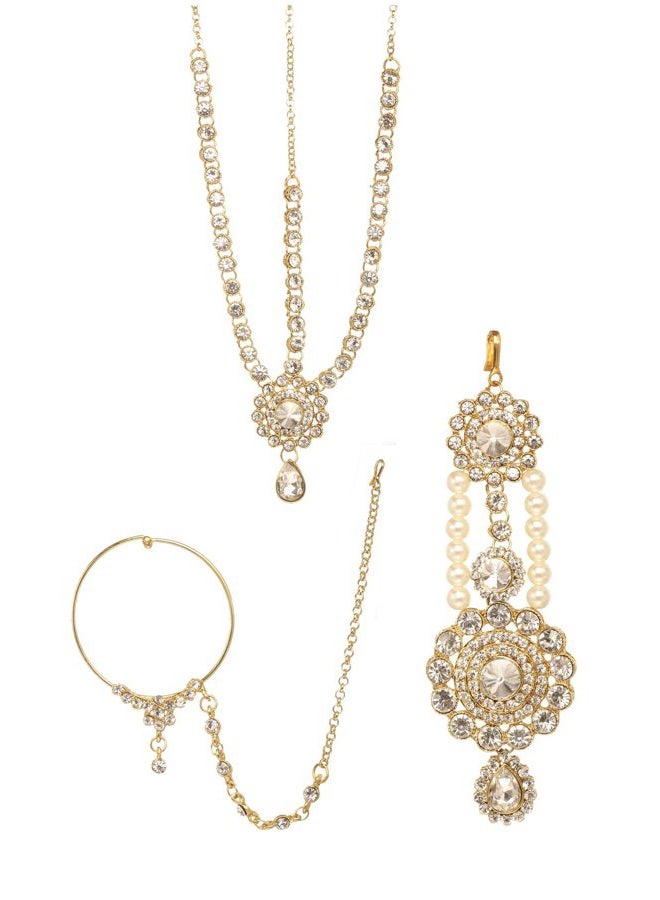 Bindhani تاج ماثا باتي حلقة أنف مجوهرات بوليوود الهندية للنساء - Image 1