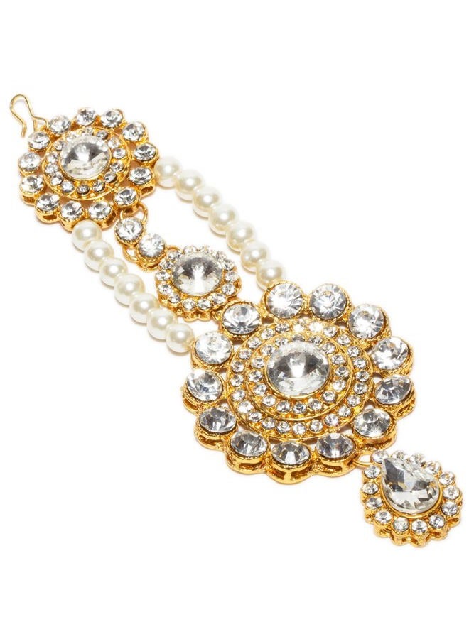 Bindhani تاج ماثا باتي حلقة أنف مجوهرات بوليوود الهندية للنساء - Image 5