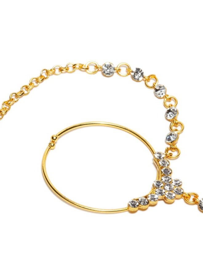 Bindhani تاج ماثا باتي حلقة أنف مجوهرات بوليوود الهندية للنساء - Image 3