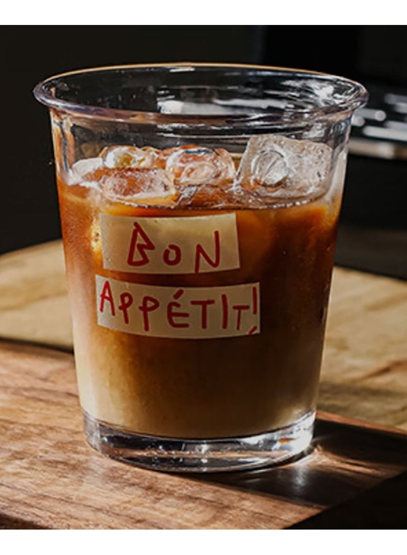 Jingke Glass Coffee Cup Milk Oat Drink Cup Latte Cup 350ML - Image 1