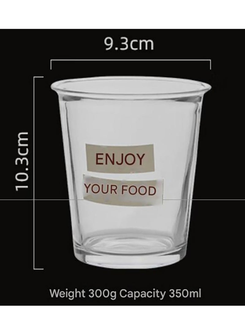 Jingke Glass Coffee Cup Milk Oat Drink Cup Latte Cup 350ML - Image 2