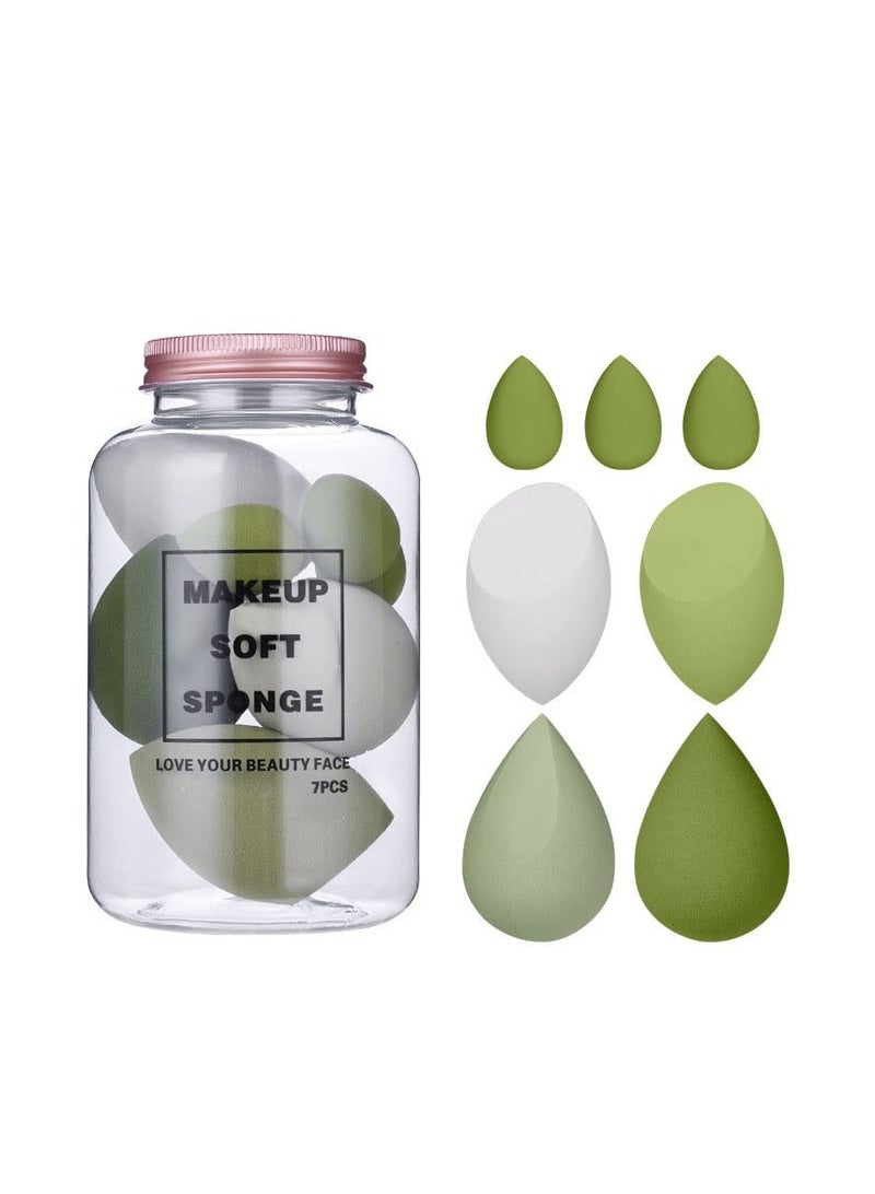 MACPLUS Makeup Sponge Set Beauty Blender with Egg Case, Soft Sponge For Liquid Foundation, Creams Multicolor 4 Big with 3 Mini 7 Pcs set - Image 3