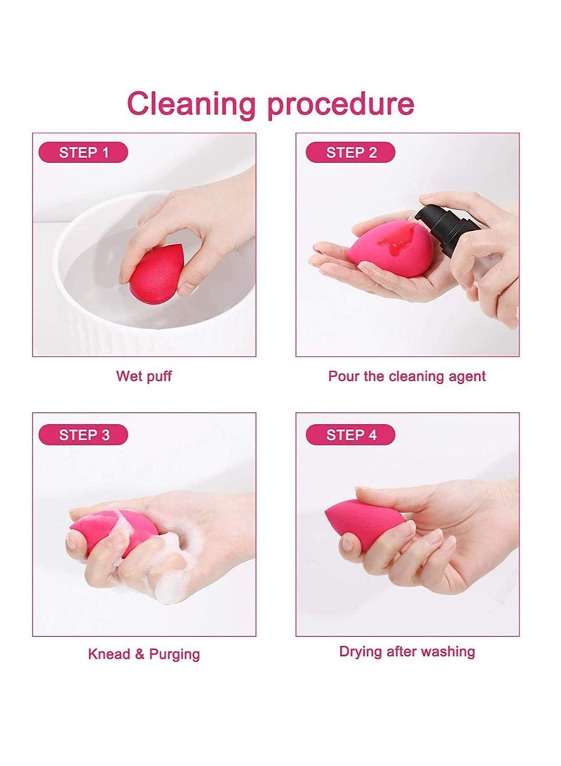 MACPLUS Makeup Sponge Set Beauty Blender with Egg Case, Soft Sponge For Liquid Foundation, Creams Multicolor 4 Big with 3 Mini 7 Pcs set - Image 5