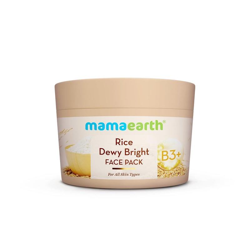 Mamaearth Mamaearth Rice Dewy Bright Face Pack with Rice Water Niacinamide For Glass Skin 200g DIYlike Texture Gives GlassLike Glow Instant Brightness Gel Cream Face Mask Free From Harmful Chemicals - Image 1