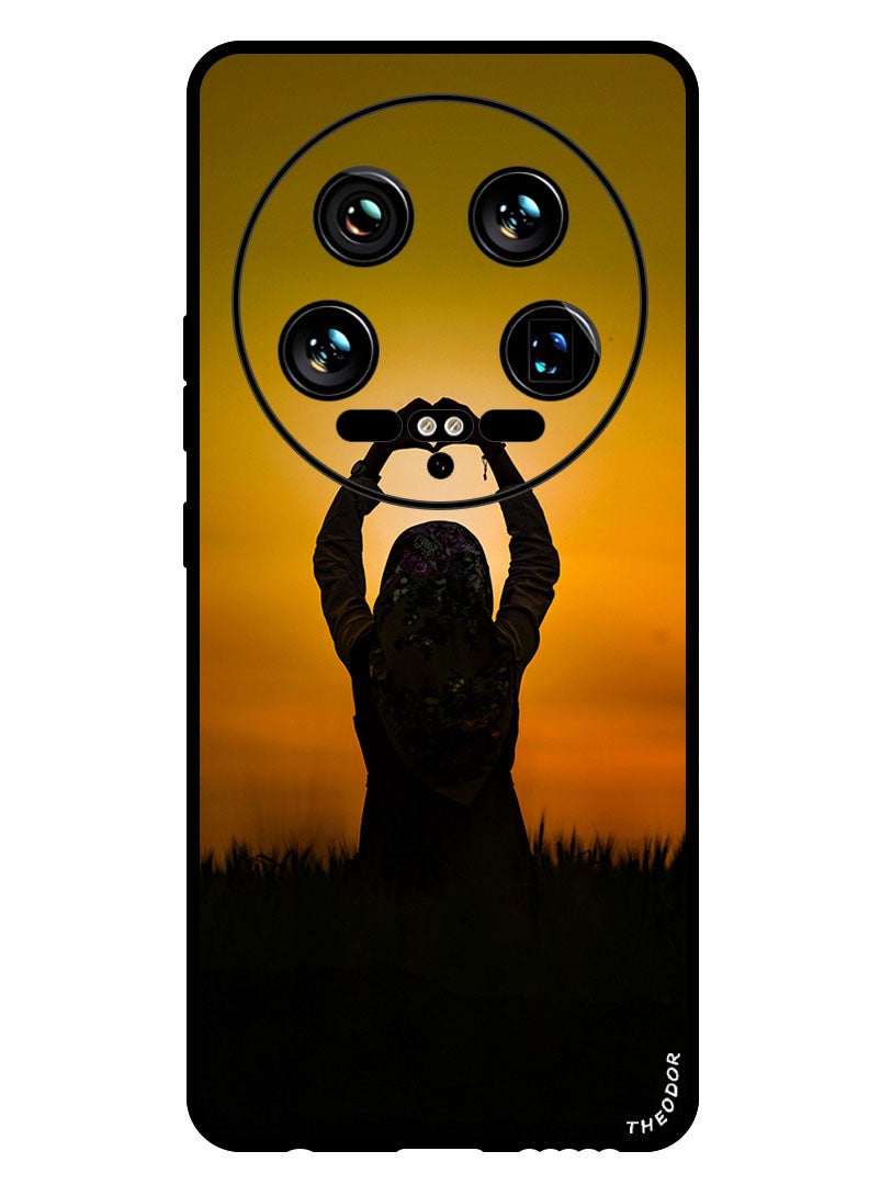 Theodor Protective Case Anti Scratch Shock Proof Bumper Cover For Xiaomi 14 Ultra silhouette_heart_sunset - Image 1