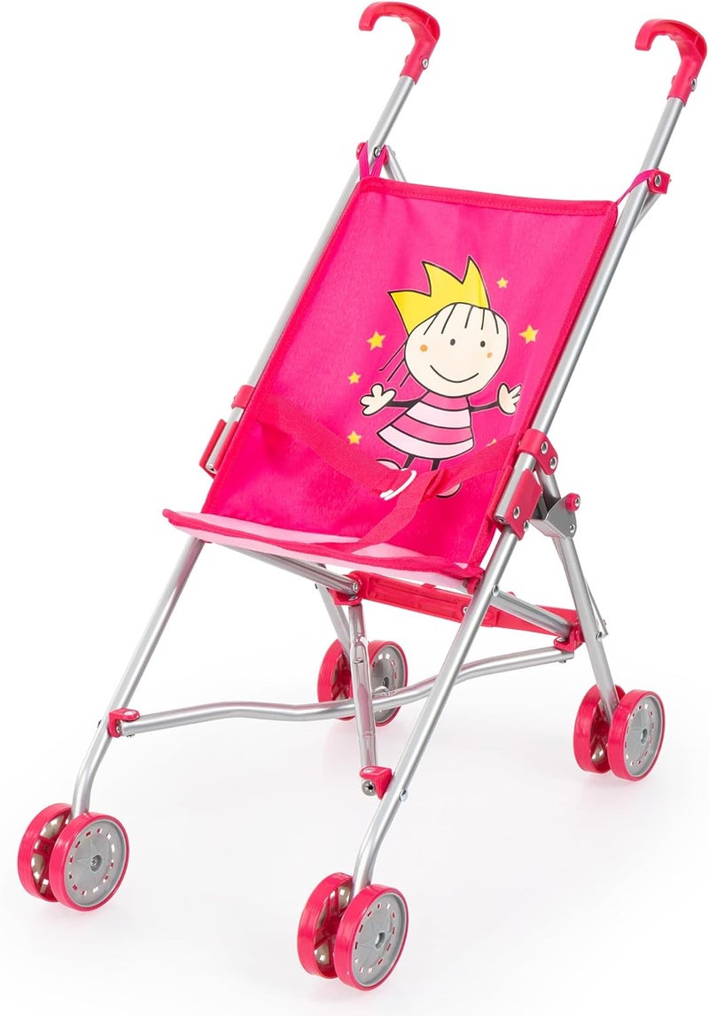 Bayer Design 30182AA Dolls Buggy Umbrella Stroller Pram for Toddler Foldable Double Wheels Stable, Pink - Image 1
