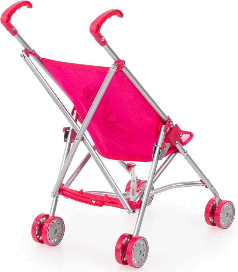 Bayer Design 30182AA Dolls Buggy Umbrella Stroller Pram for Toddler Foldable Double Wheels Stable, Pink - Image 2