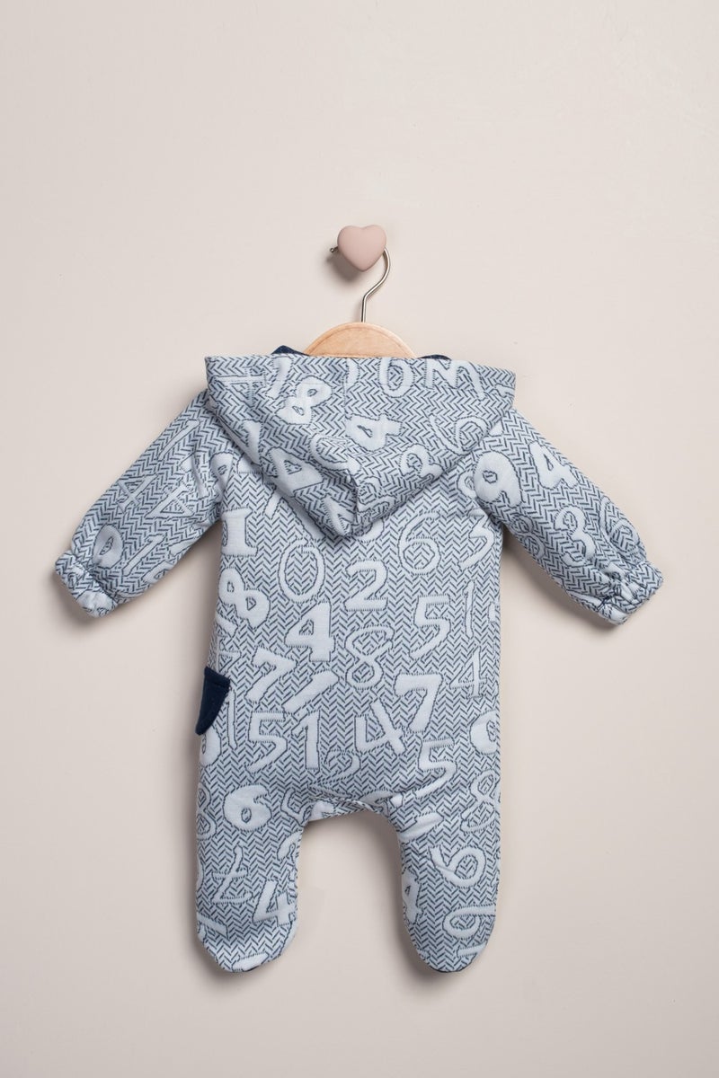 Baby Fou Zippered Number Printed Jumpsuit - Image 2