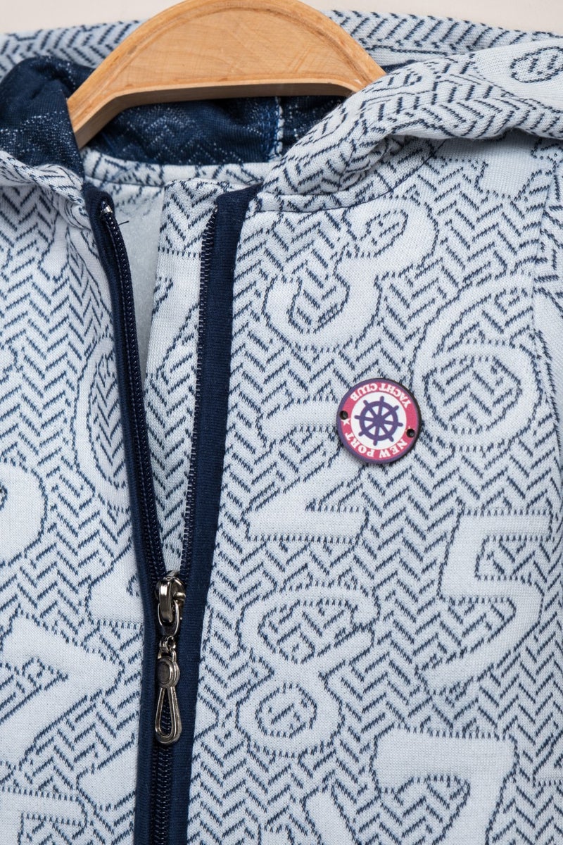 Baby Fou Zippered Number Printed Jumpsuit - Image 3