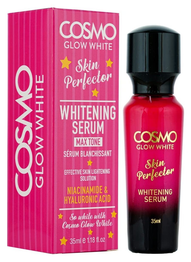 COSMO Cosmo Glow White Skin Perfector Whitening Serum 35ml, Niacinamide & Hyaluronic Acid, Effective Skin Lightening Solution, Hydrates and revitalizes the skin, For Unisex  - Image 2