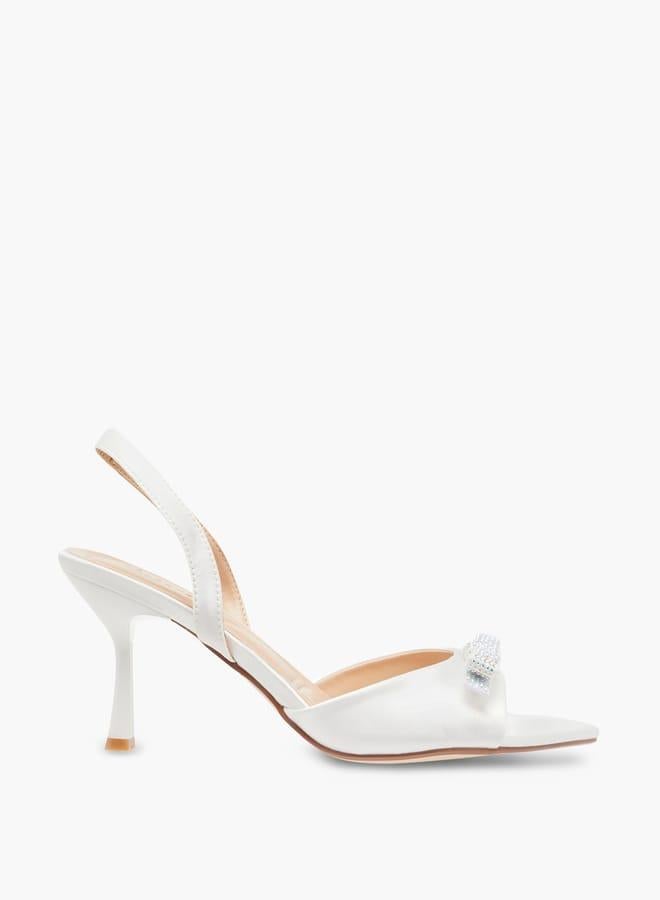 Celeste Women's Embellished Bow Slingback Sandals with Stiletto Heels - Image 2