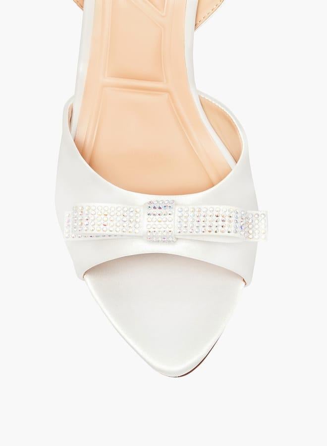 Celeste Women's Embellished Bow Slingback Sandals with Stiletto Heels - Image 4