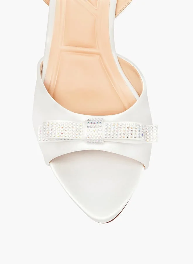 Celeste Women's Embellished Bow Slingback Sandals with Stiletto Heels