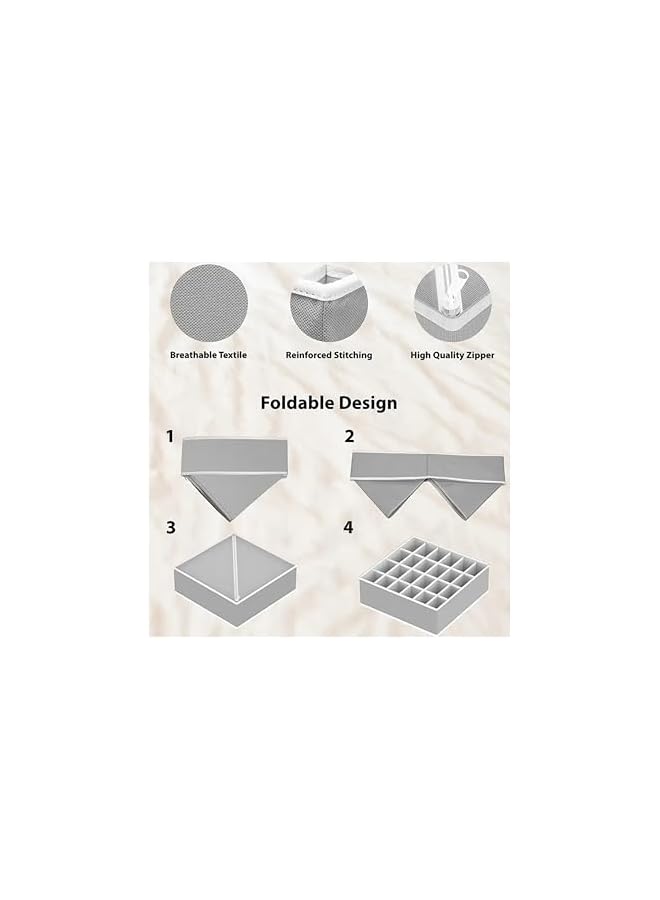 Green Tiger Minimalist Drawer Organizer, 24 Compartments, Grey - Image 4