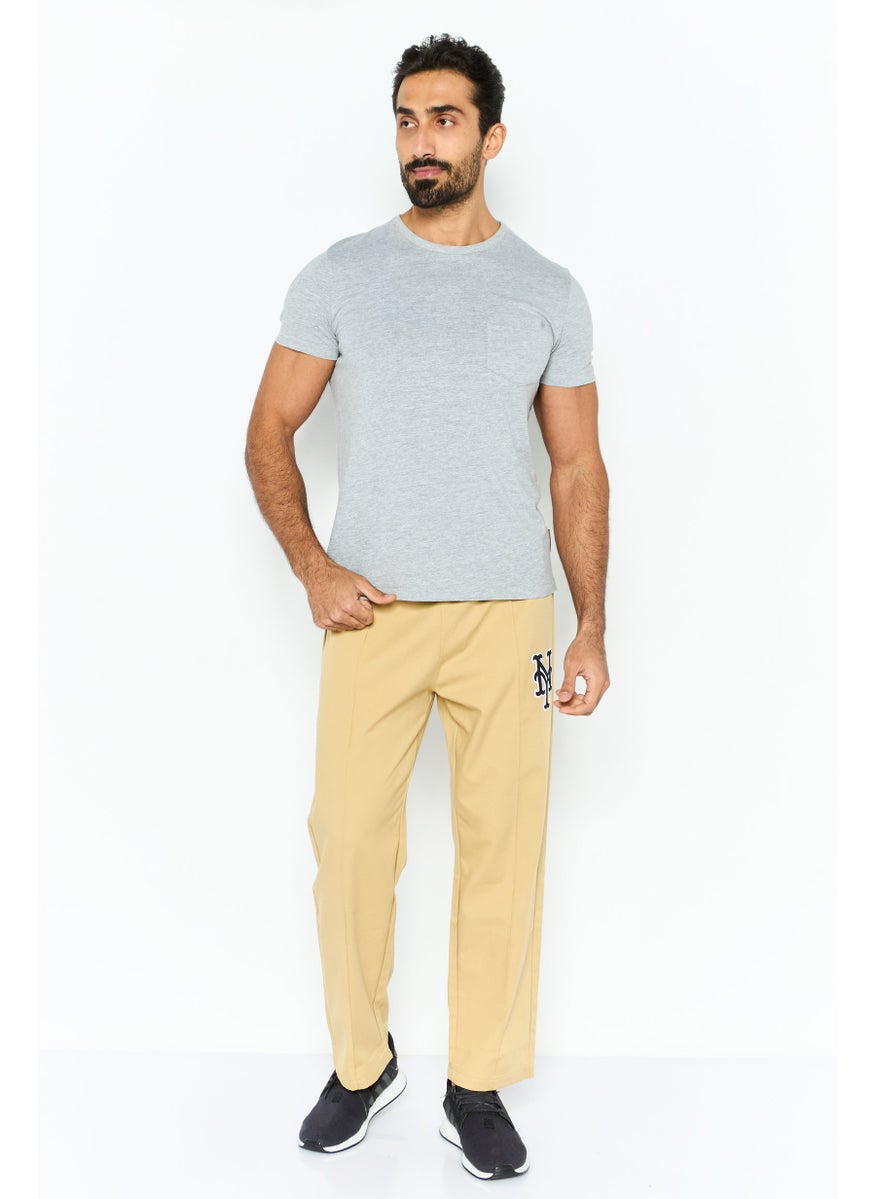 Champion Men Standard Fit Embroidered Baseball Pants, Khaki Combo  - Image 2