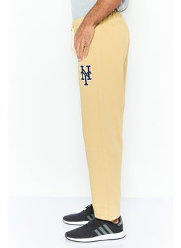 Champion Men Standard Fit Embroidered Baseball Pants, Khaki Combo  - Image 3