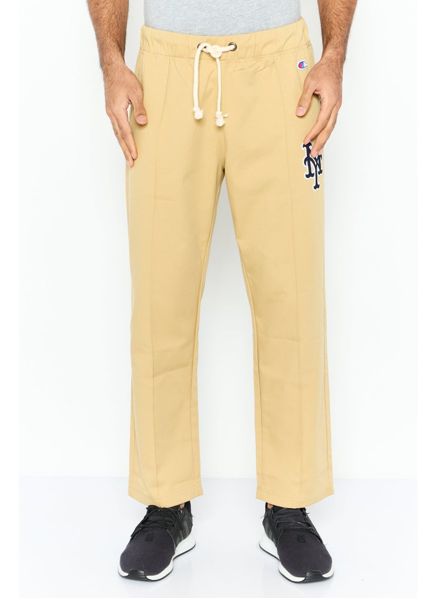Champion Men Standard Fit Embroidered Baseball Pants, Khaki Combo  - Image 1