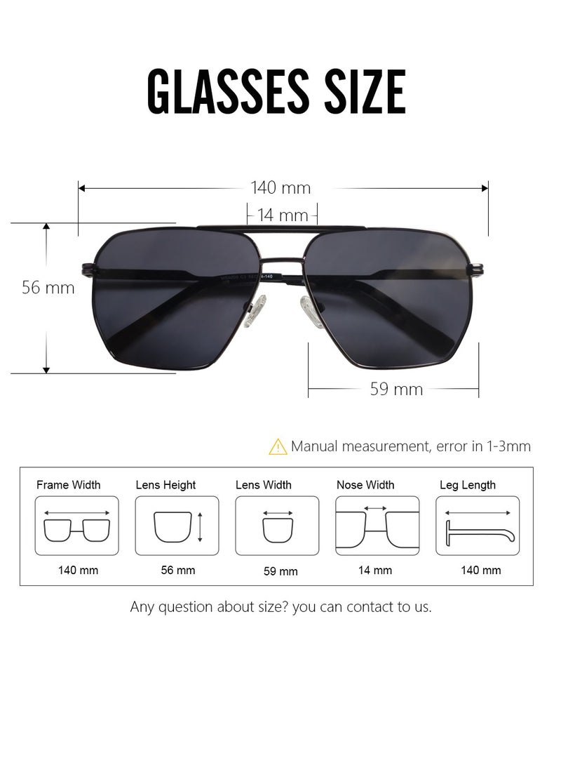 دلس دي إل إس نظارات شمسية للرجال والنساء - إطار معدني أفياتور مع عدسات مستقطبة متعددة الأغراض (MS9009-C1) - Image 3