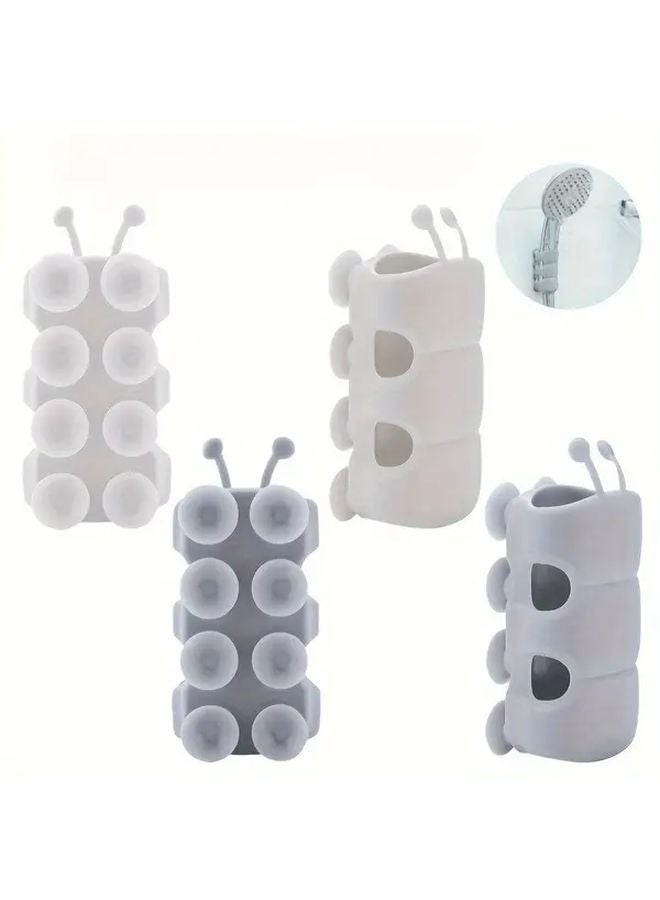 Grey Adjustable Wall Mounted Shower Head Bracket No Drill Installation Reusable No Residue Design - Image 3